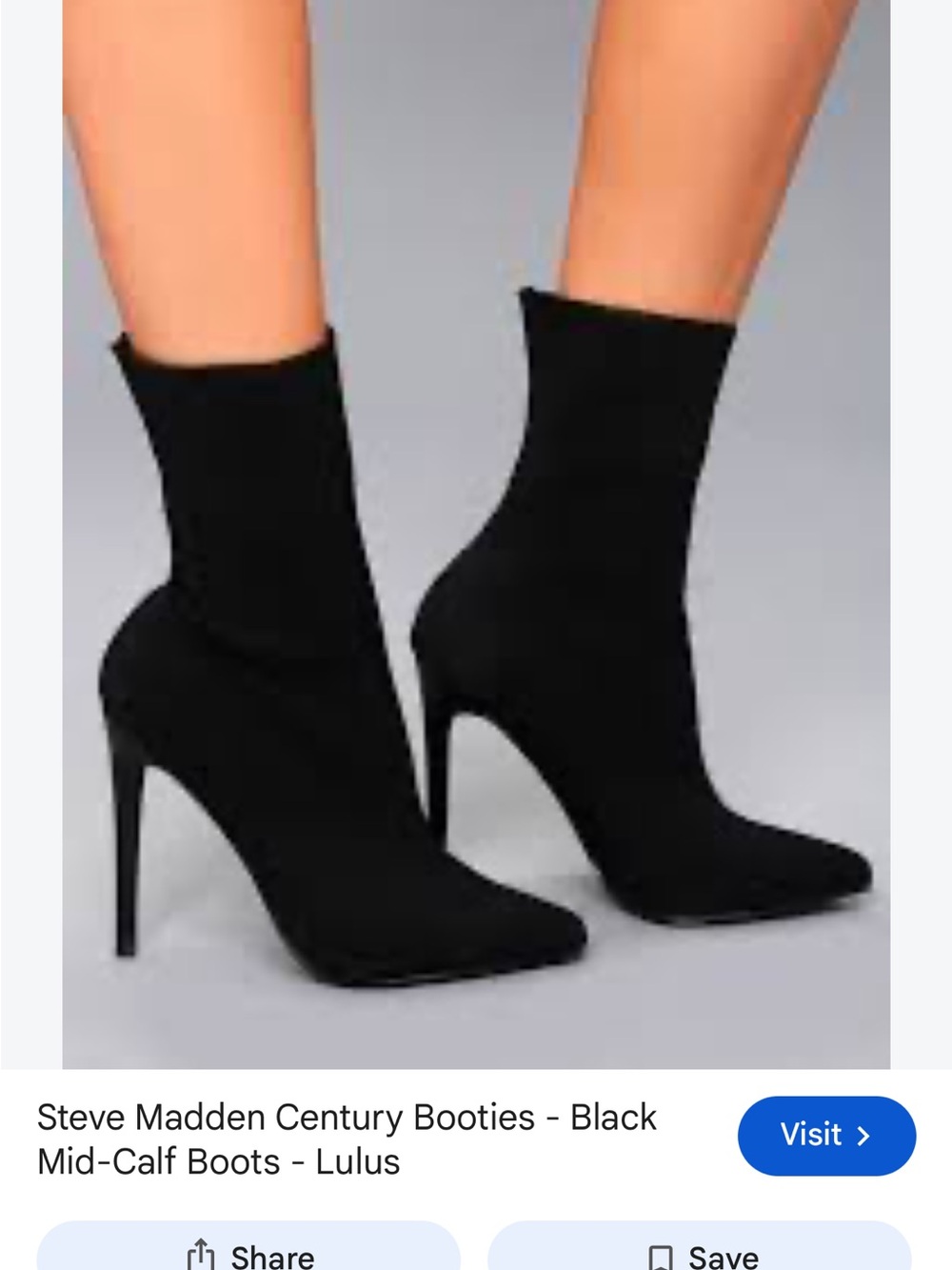 Steve Madden Black Pointed Sock Booties with Stiletto Heel